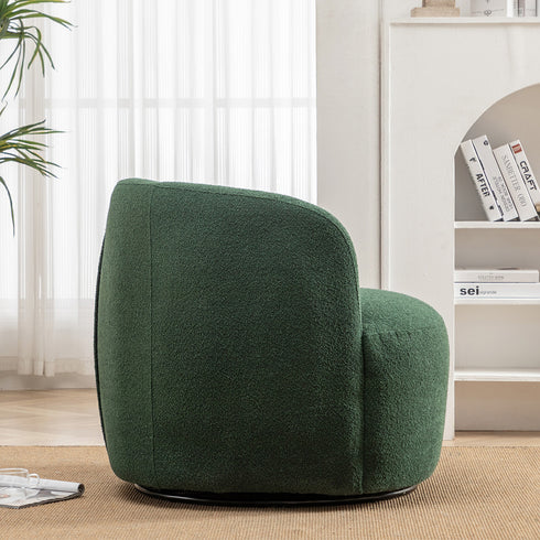 Ashlie Bouclé Swivel Barrel Chair - Stylish Swivel Chair | Living Room Swivel Accent Chairs | Kinwell Furniture | Most Comfortable Swivel Chairs