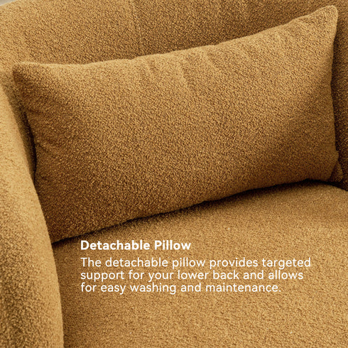 Ashlie Bouclé Swivel Barrel Chair - Comfy Swivel Chair | Accent Swivel Chairs | Kinwell Furniture | Mid Century Swivel Chairs