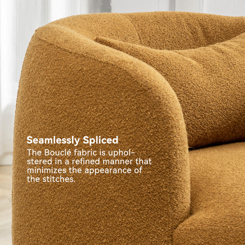 Ashlie Bouclé Swivel Barrel Chair - Swivel Side Chair | Stylish Swivel Chairs | Kinwell Furniture | Swivel Chairs for Living Room