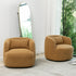 Ashlie Bouclé Swivel Barrel Chair - Brown Modern Swivel Chair | Swivel Accent Chairs | Kinwell Furniture | Swivel Armchairs