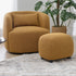 Ashlie Bouclé Swivel Barrel Chair - Brown Modern Swivel Chair | Swivel Accent Chairs | Kinwell Furniture | Swivel Armchairs