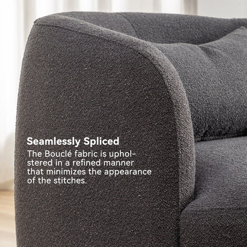 Ashlie Bouclé Swivel Barrel Chair - Swivel Side Chair | Stylish Swivel Chairs | Kinwell Furniture | Swivel Chairs for Living Room