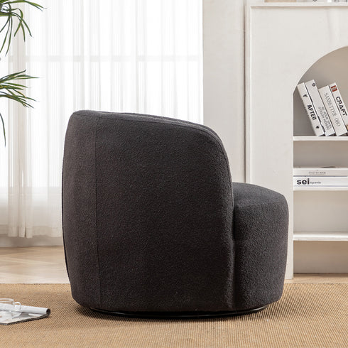 Ashlie Bouclé Swivel Barrel Chair - Stylish Swivel Chair | Living Room Swivel Accent Chairs | Kinwell Furniture | Most Comfortable Swivel Chairs