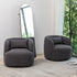 Ashlie Bouclé Swivel Barrel Chair - Dark Gray Modern Swivel Chair | Swivel Accent Chairs | Kinwell Furniture | Swivel Armchairs