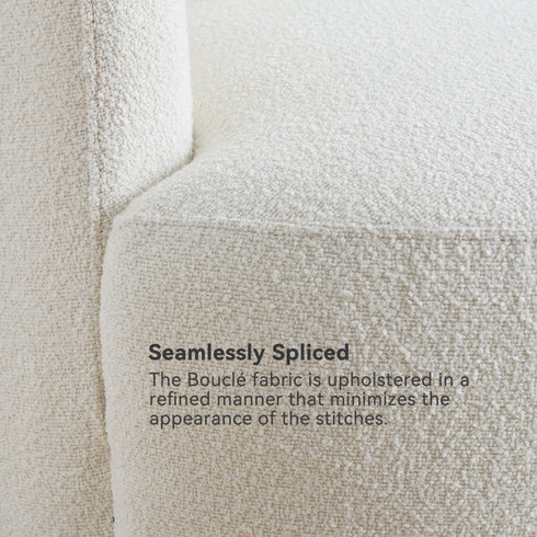 Ashlie Bouclé Swivel Barrel Chair - Swivel Side Chair | Stylish Swivel Chairs | Kinwell Furniture | Swivel Chairs for Living Room