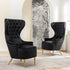 Letitia Velvet Wingback Accent Chair - Black Accent Chair | Decorative Accent Chairs | Kinwell Furniture | Modern Accent Chairs
