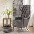 Letitia Velvet Wingback Accent Chair - Gray Accent Chair | Decorative Accent Chairs | Kinwell Furniture | Modern Accent Chairs