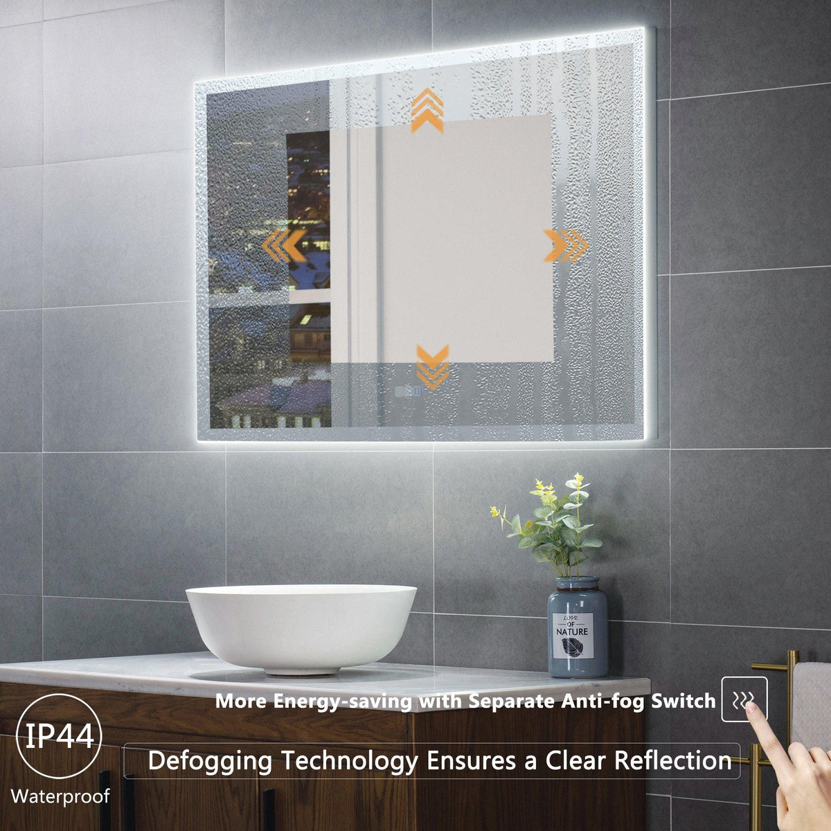 Cora LED Light Wall Mirror Kinwell Furniture
