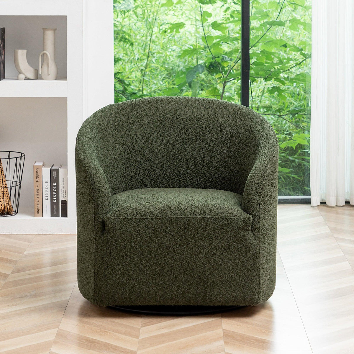 Boucle swivel chair hotsell