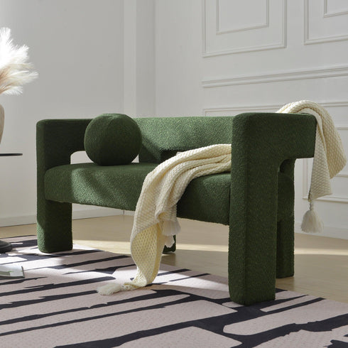 Herbert Modern Bench with Toss Pillow - Bench Seat Sofa | Bench Couch Sofa | Kinwell Furniture | Modern Sofa Benches