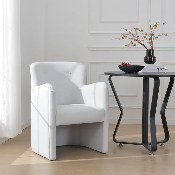Sylvia Performance Dining Chair - White Fully Upholstered Dining Chair | Dining Chairs with Wheels | Kinwell Furniture | Most Comfortable Dining Chairs
