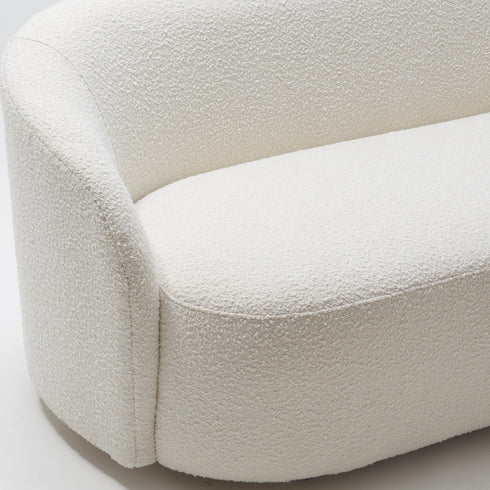 Everitte Bouclé Loveseat Sofa | Cute Loveseat | Kinwell Furniture | Stylish Loveseat Couches & Curved Back Loveseats