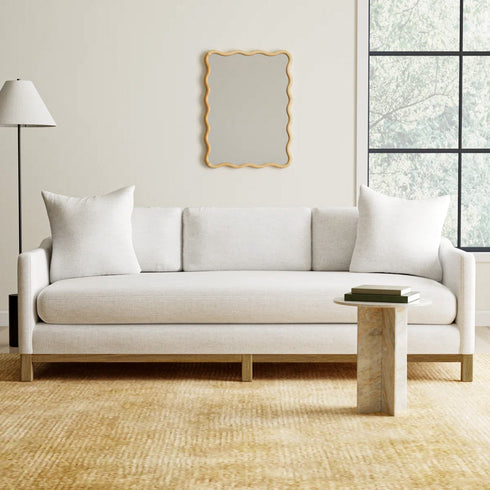 Goose Down Feathers Upholstered Sofa – Cream 3 Seater Sofa | Three Seater Couch | Kinwell Furniture | Modern Upholstered Sofas