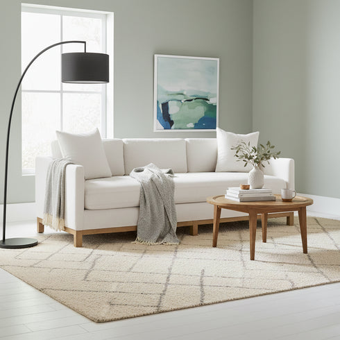 Goose Down Feathers Upholstered Sofa – Cream 3 Seater Sofa | Three Seater Couch | Kinwell Furniture | Modern Upholstered Sofas