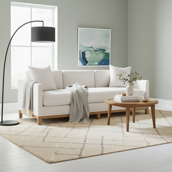 Goose Down Feathers Upholstered Sofa – Cream 3 Seater Sofa | Three Seater Couch | Kinwell Furniture | Modern Upholstered Sofas