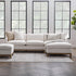 Cream Goose Down Sectional Sofa | L-Shape Down Filled Sectional with Chaise | Cream Upholstered Sectional Sofa | Modern Cream Sectional Couch | Soft Down Sectional Sofa