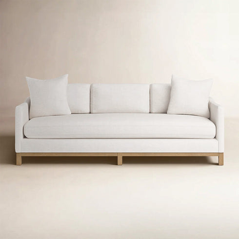 Goose Down Feathers Upholstered Sofa – Cream 3 Seater Sofa | Three Seater Couch | Kinwell Furniture | Modern Upholstered Sofas