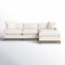 Cream Goose Down Sectional Sofa | L-Shape Down Filled Sectional with Chaise | Cream Upholstered Sectional Sofa | Modern Cream Sectional Couch | Soft Down Sectional Sofa