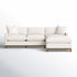 Cream Goose Down Sectional Sofa | L-Shape Down Filled Sectional with Chaise | Cream Upholstered Sectional Sofa | Modern Cream Sectional Couch | Soft Down Sectional Sofa
