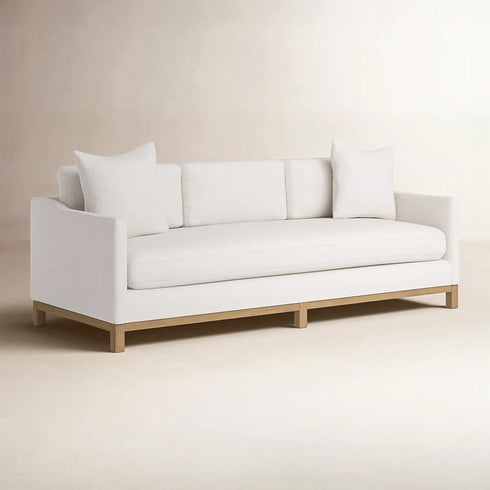 Goose Down Feathers Upholstered Sofa – Cream 3 Seater Sofa | Three Seater Couch | Kinwell Furniture | Modern Upholstered Sofas