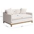 Goose Down Feathers Upholstered Loveseat – Cream Square Arm 2-Seater Sofa | Plush Feather-Filled Loveseat | Kinwell Furniture | Cloud-Soft, Timeless Design