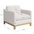 Goose Down Feathers Upholstered Armchair – Cream Square Arm Accent Chair | Plush Feather-Filled Chair | Kinwell Furniture | Cloud-Soft, Timeless Design
