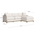 Cream Goose Down Sectional Sofa | L-Shape Down Filled Sectional with Chaise | Cream Upholstered Sectional Sofa | Modern Cream Sectional Couch | Soft Down Sectional Sofa