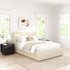 Agnes Bouclé Bed Frame with Headboard-White Modern Bed Frame | Platform Beds | Kinwell Furniture | Bedroom Bed Headboard