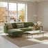 Samuel Tapered Arm Two-Piece Sectional – Velvet Green Chaise Sectional Sofa | 3-Seater Couch | Kinwell Furniture | Modern Tapered Look