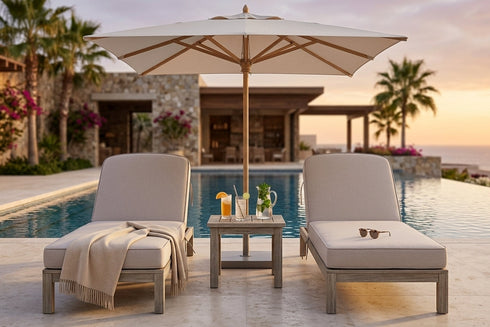 Ranu Extra Thick Outdoor Cushion Set – Beige Patio Chair Cushions | Outdoor Seat & Back Cushions | Weather-Resistant Outdoor Cushions | Kinwell Furniture