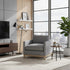 Goose Down Feathers Upholstered Armchair – Gray Square Arm Accent Chair | Plush Feather-Filled Chair | Kinwell Furniture | Cloud-Soft, Timeless Design