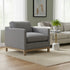 Goose Down Feathers Upholstered Armchair – Gray Square Arm Accent Chair | Plush Feather-Filled Chair | Kinwell Furniture | Cloud-Soft, Timeless Design