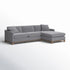 Goose Down Feathers Upholstered Sectional Sofa | Cloud Soft L-Shaped Sectional with Chaise | Down Filled Modern Sectional Couch | Comfortable Everyday Sectional Sofa | Modular L-Shape Sectional | Kinwell Furniture