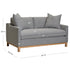 Goose Down Feathers Upholstered Loveseat – Gray Square Arm 2-Seater Sofa | Plush Feather-Filled Loveseat | Kinwell Furniture | Cloud-Soft, Timeless Design