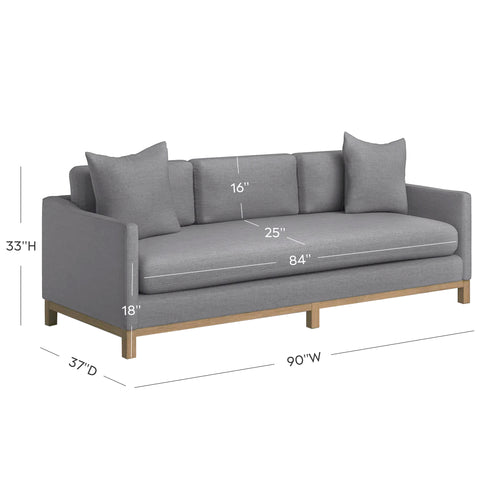 Goose Down Feathers Upholstered Sofa – Gray 3 Seater Sofa | Three Seater Couch | Kinwell Furniture | Modern Upholstered Sofas