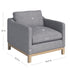 Goose Down Feathers Upholstered Armchair – Gray Square Arm Accent Chair | Plush Feather-Filled Chair | Kinwell Furniture | Cloud-Soft, Timeless Design