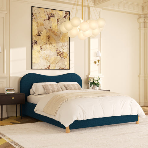 Dorothy Bed Frame with Headboard – Indigo Modern Queen Bed Frame | Platform Beds | Kinwell Furniture | Bedroom Bed Headboard