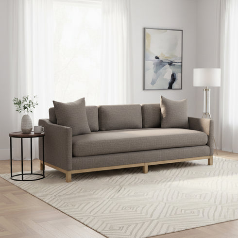 Goose Down Feathers Upholstered Sofa – Tan 3 Seater Sofa | Three Seater Couch | Kinwell Furniture | Modern Upholstered Sofas