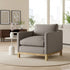 Goose Down Feathers Upholstered Armchair – Tan Square Arm Accent Chair | Plush Feather-Filled Chair | Kinwell Furniture | Cloud-Soft, Timeless Design