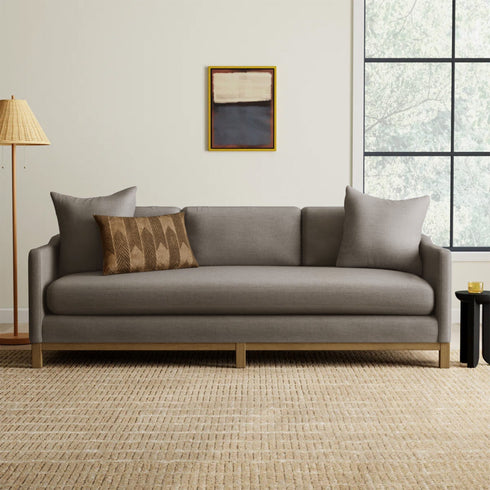 Goose Down Feathers Upholstered Sofa – Tan 3 Seater Sofa | Three Seater Couch | Kinwell Furniture | Modern Upholstered Sofas