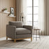 Goose Down Feathers Upholstered Armchair – Tan Square Arm Accent Chair | Plush Feather-Filled Chair | Kinwell Furniture | Cloud-Soft, Timeless Design