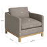 Goose Down Feathers Upholstered Armchair – Tan Square Arm Accent Chair | Plush Feather-Filled Chair | Kinwell Furniture | Cloud-Soft, Timeless Design