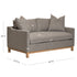 Goose Down Feathers Upholstered Loveseat – Tan Square Arm 2-Seater Sofa | Plush Feather-Filled Loveseat | Kinwell Furniture | Cloud-Soft, Timeless Design