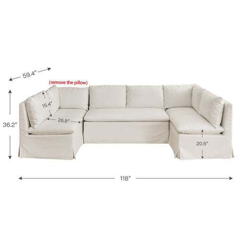 Nelly Slipcover Performance Dining Banquette