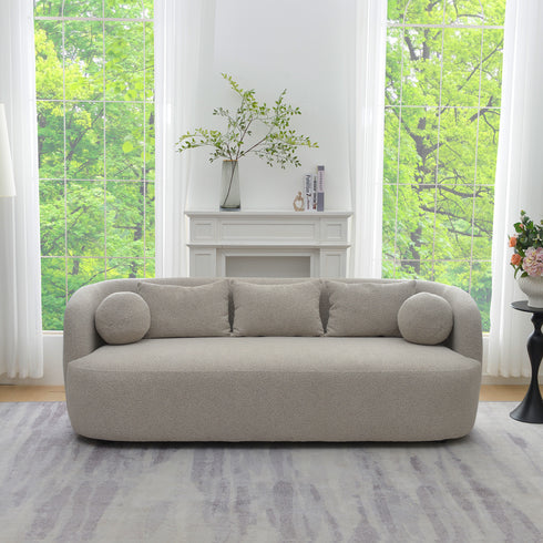 Ashlie Bouclé 3-Seater Sofa - Seater Couch for 3 | Kinwell Furniture | Mid Century 3 Seater Sofas