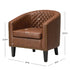 Logan Faux Leather Tufted Club Chair - Brown Accent Chair | Decorative Accent Chairs | Kinwell Furniture | Modern Accent Chairs