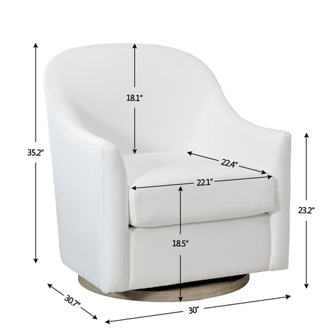 Ethel Swivel Nursery Glider - Pearl White Nursery Glider | Glider Chairs | Kinwell Furniture | Modern Nursing Chairs | Recliners & Rockers