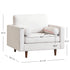 Tiziano Tufted Armchair – Ivory Linen Accent Chair with Pillows | Mid-Century Lounge Chair | Kinwell Furniture