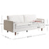Tiziano Tufted 3-Seater Sofa – Ivory Linen Couch with Accent Pillows | Mid-Century Modern Sofa | Kinwell Furniture