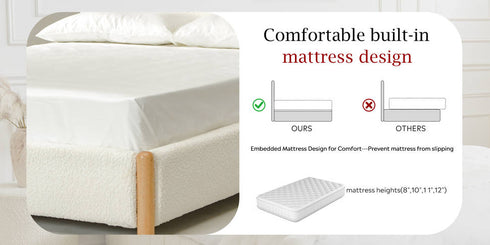 Dorothy Bed Frame with Headboard – White Modern Queen Bed Frame | Platform Beds | Kinwell Furniture | Bedroom Bed Headboard